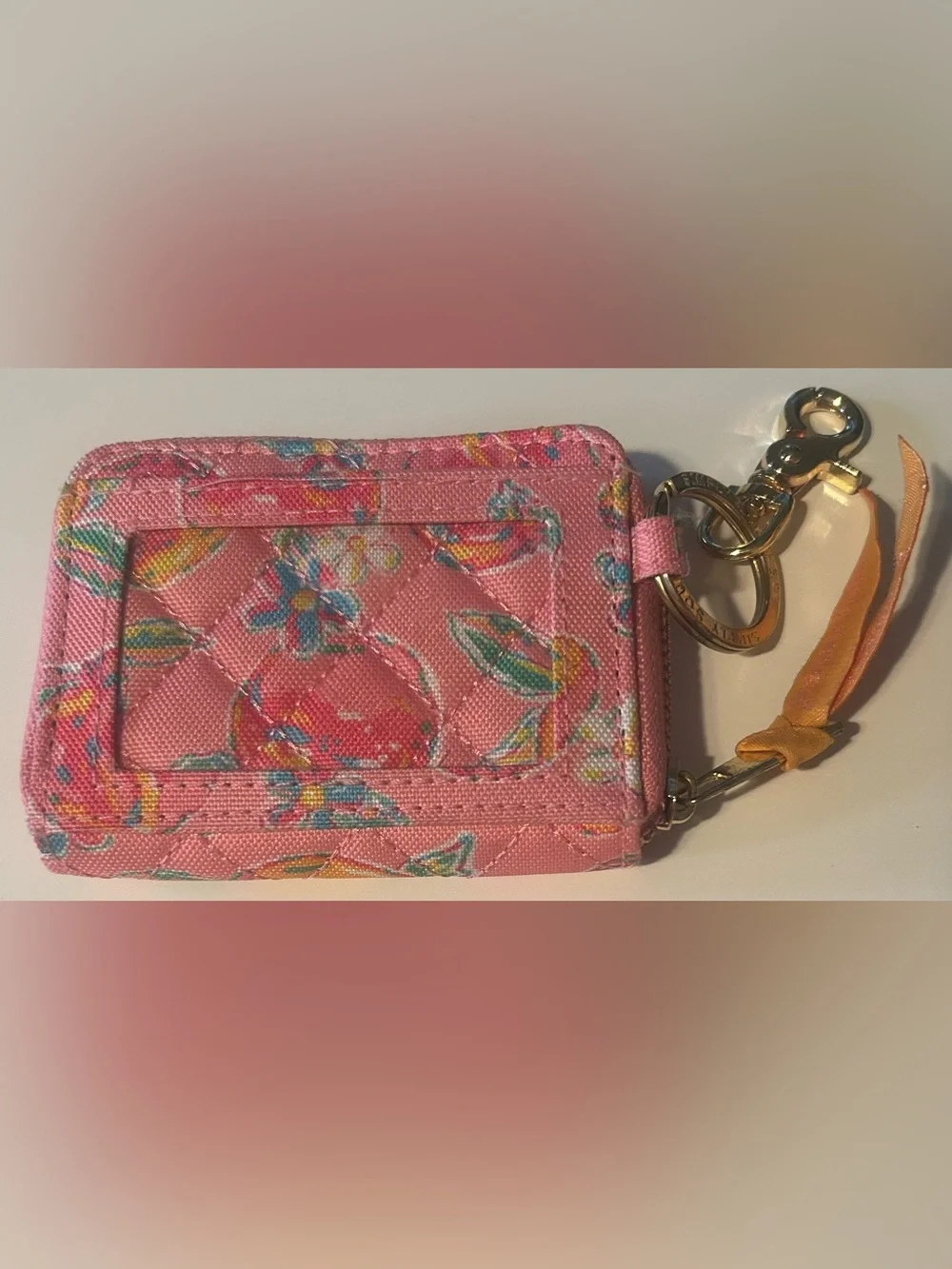 Simply Southern Pink Quilted Floral Coin Pouch with Keyring
